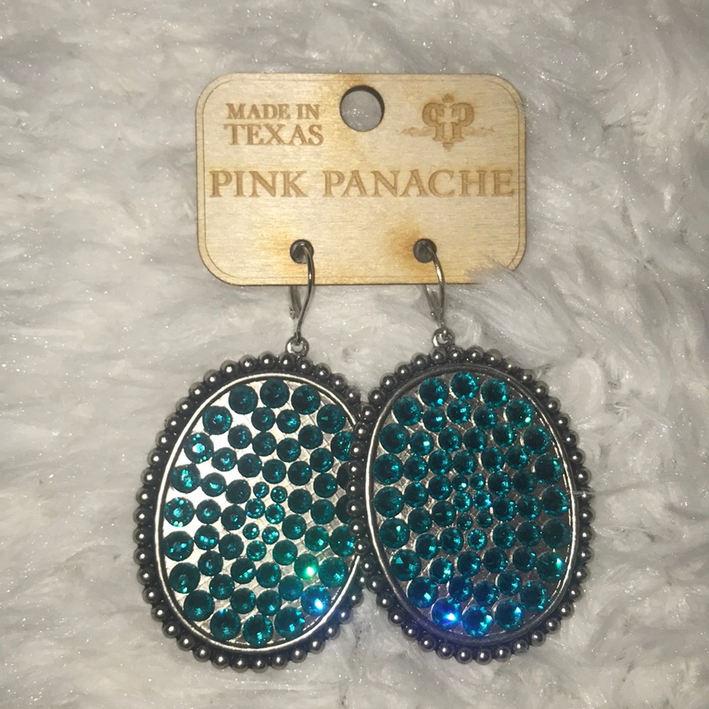 Pink Panache Teal Earrings